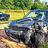 Kollision auf der Kreisstraße zwischen Grasbeuren und Baitenhausen. Gegen Spätnachmittag kam es zum Unfall.