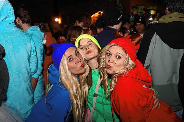 Bild 12: In der Altstadt treffen sich Hexen, Einhörner und Piraten bei der Straßenfasnacht