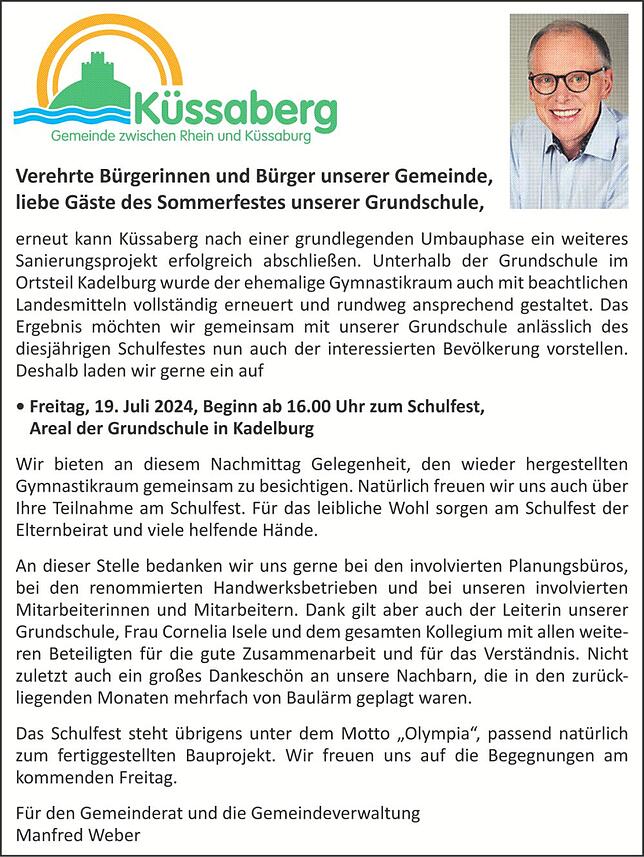 Bild 1: Schulfest der Ganztagesschule Küssaberg-Kadelburg: Alles im Zeichen von Olympia