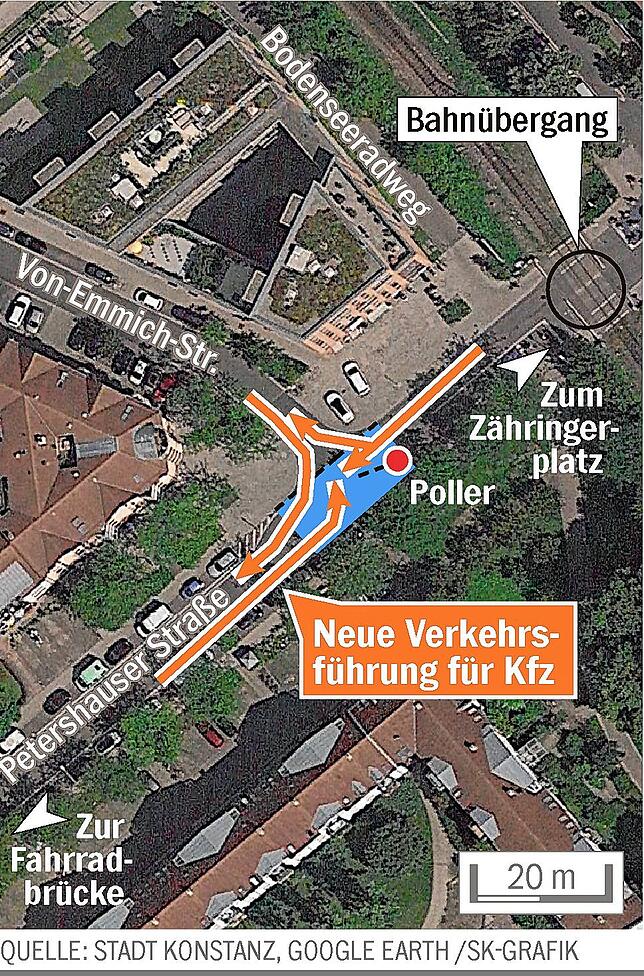Bild 2: Eine Unfallserie: Anti-Auto-Poller gegen Autofahrer
