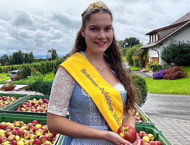 Apfelkönigin Jasmin Eichenhofer möchte die Konsumenten für den Obstanbau in der Bodenseeregion sensibilisieren.