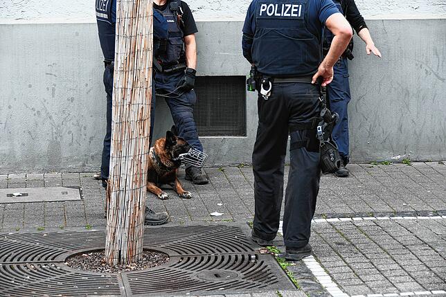 Auch Polizeihunde waren bei dem Einsatz dabei.