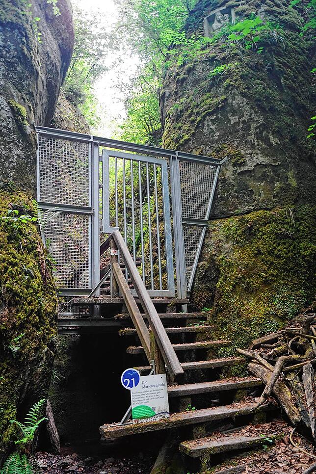 Der untere Zugang in die Marienschlucht ist gesperrt. Dieses Foto entstand 2018.