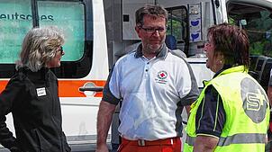 Seit 15 Jahren ist Thomas Wipf (Mitte) Bereitschaftsleiter beim DRK.