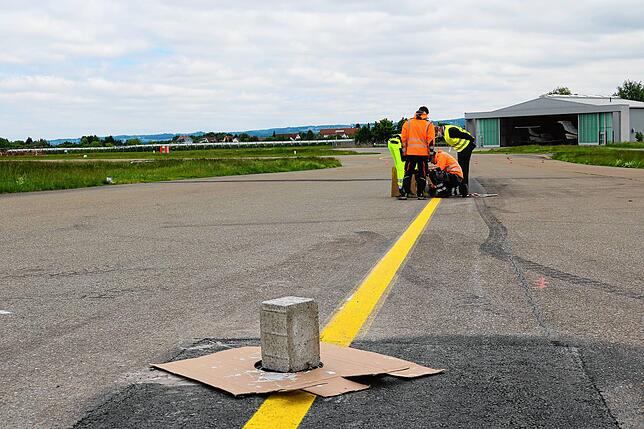 Die Zeit wird am Flughafen derzeit auch für notwendige Bauarbeiten genutzt.