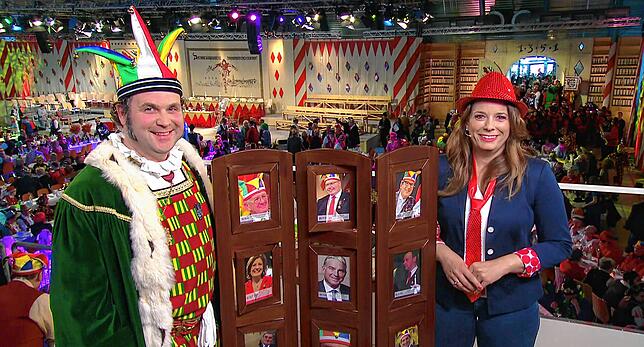 Gerichtsnarr Rainer Vollmer und Moderatorin Kristin Haub, hier bei der Narrengerichtsverhandlung aus dem Jahr 2020, werden auch in ...