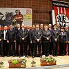 Glücklich über so zahlreiche Ehrungen (von links): Rainer Stolz (Bürgermeister), Uwe Hartmann (Gesamtkommandant), Berthold Aicheler ...