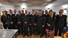 Veränderungen bei der Freiwilligen Feuerwehr Kreenheinstetten (von links): Andreas Löffler, Oliver Müller, Bürgermeister Stephan ...