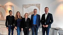CDU-Politiker bei OB Martin Gruner (Vierter von links): Philipp Studinger (Ortsvorsitzender Waldshut), Nathalie Rindt (Ortsvorsitzende ...