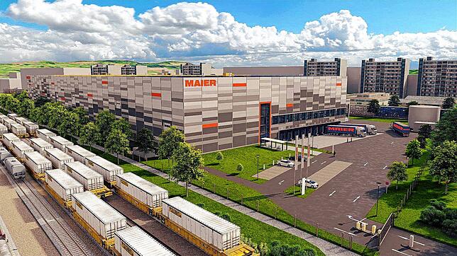 So wird das neue Logistikzentrum der Spedition Maier aussehen. In 20 Monaten soll es fertig sein.