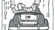 Eines der großen Zoff-Themen des Jahres war wieder einmal der Streit um die Innenstadt-Verkehrsberuhigung, die in dieser Karikatur ...