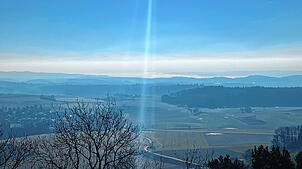Schön hier: Der Linzgau von oben.