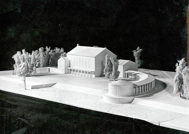 Modell des zukünftigen Hallenbads, um 1934/35.