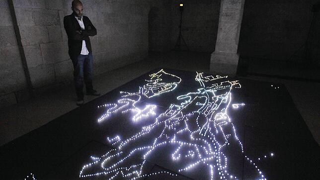 Eine Lichtinstallation bei den Donaueschinger Musiktagen 2018.