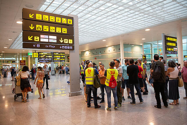 Streik des Bodenpersonals von Iberia am Flughafen &ndash; El Prat.