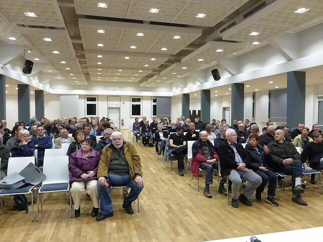 Viele Interessenten lassen sich am Mittwochabend in der Stadthalle über den Glasfaseranschluss informieren.