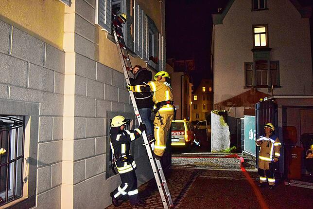 Auch die Rettung von Personen wurde an diesem Tag in der Altstadt geübt.