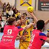 Felix Sproß (am Ball im Spiel gegen Dormagen) war gegen Lübbecke mit sechs Treffern erfolgreichster Torschütze der HSG Konstanz. Sein ...