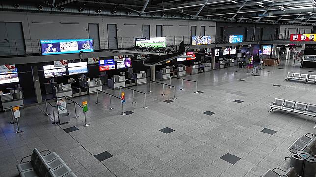 Meist herrscht derzeit noch nahezu gespenstische Stille im Flughafen Friedrichshafen.