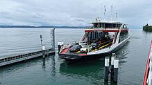Die gasbetreibene Fähre „Richmond“ fährt am 7. Juli im Fährhafen in Meersburg sein. Sie ist ab sofort im Regelbetrieb.