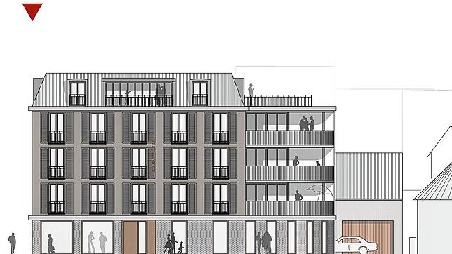 Bild : Neubau auf dem Areal des alten Hotel Viktorias: Fassade in traditioneller Gestaltung