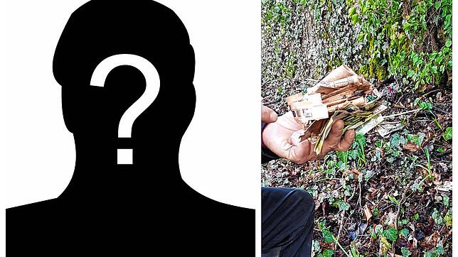 Wem die 10.000 Euro gehören, die beim Rheinschloss in Waldshut gefunden wurden, ist weiter offen. Rechts im Bild hält ein Beamter der ...