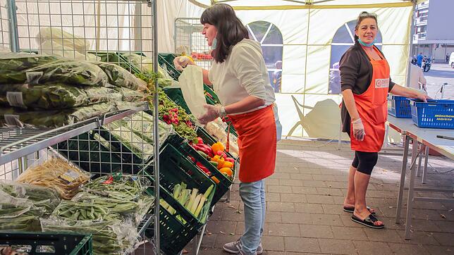 Die Mitarbeiterinnen der Tafeln im Landkreis Konstanz &ndash; hier Marion Harbeck (l.) und Angela Berger &ndash; sind zurzeit im Stress: ...