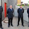 Das Kommando der Gesamtwehr Meßkirch Marcel Back und Tobias Lumb (von links) sowie die Gewählten der Feuerwehr von Rengetsweiler: ...