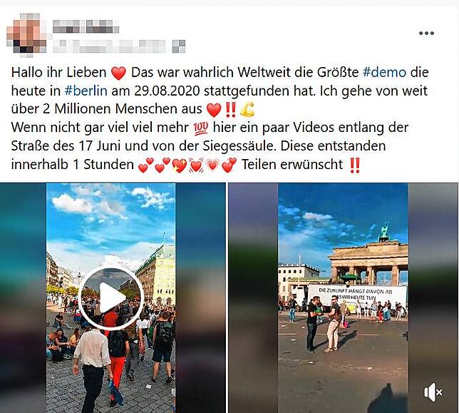 Der Jugendtrainer will bei der Corona-Demo in Berlin mehr als zwei Millionen Teilnehmer gesehen haben.