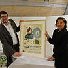 Museumsleiter Johannes Waldschütz und Kulturamtsleiterin Corinna Bruggaier wenige Tage vor Eröffnung der Ausstellung &bdquo;Joan Miró ...