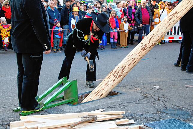 Bild 21: Fasnachts-Auswerfen und Narrenbaumstellen: Bilder des Hochrhein Narrentreffens in Tiengen (Teil 2)
