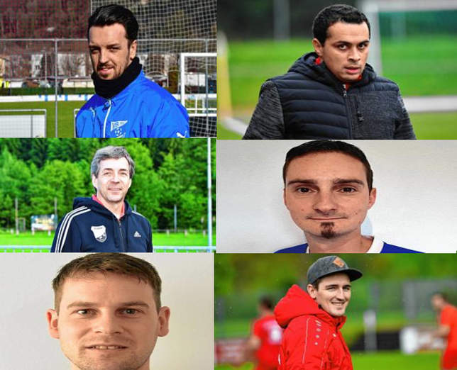 Von links: Danijel Kovacevic (Trainer des VfB Waldshut), Giuseppe Stabile (künftiger Trainer des SV BW Murg), Matthias Kaiser ...