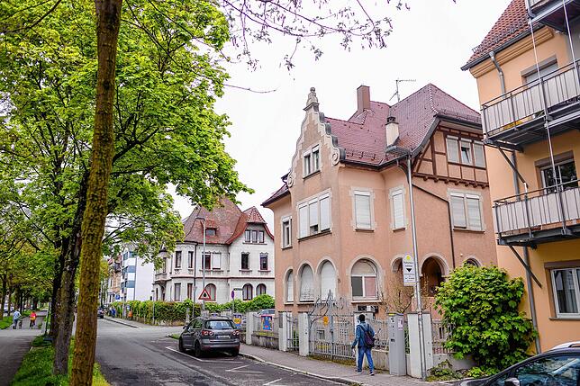 Das Max-Keller-Haus in der Riedleparkstraße 26 ist ein Beispiel für die früheste Zeitschicht.