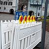 Die Absperrungen für die Fasnet stehen schon bereit, wie hier vor dem Oberen Tor.