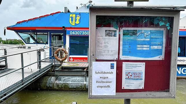 Die Hochwassergefahr am Rhein bei Waldshut steigt. Am Freitag, 31. Mai, wurde der Betrieb der Rheinfähre Waldshut-Tiengen eingestellt.