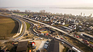 Bild : B33-Ausbau zwischen Allensbach und Hegne: Der Fortschritt aus der Luft