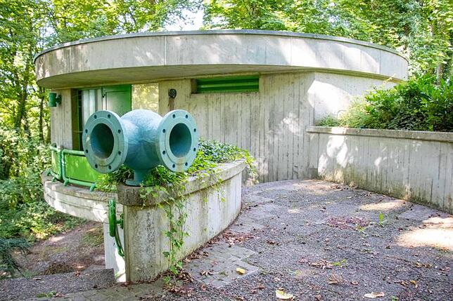 Der Hochbehälter am Vitibuck fasst 1000 Kubikmeter Wasser und ist somit der größte in Tiengen.