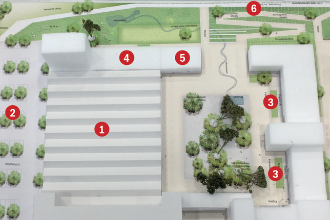Bild 2: So soll das ehemalige Siemensareal in Konstanz aussehen: Viel Grün, ein Hochhaus und eine Kita