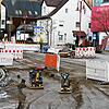 Die B34-Baustelle in Ludwigshafen auf Höhe der Einmündung in die Sernatingenstraße.