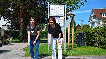 Antonia Korner, DHBW-Studentin beim Amt für Tourismus, Kultur und Marketing, und Sandra Domogalla, Leiterin des Kulturamts, freuen sich ...