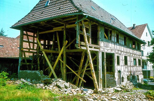 1979 drohte das Fachwerk der Alten Vogtei zusammenzubrechen.