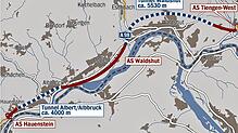 So soll die Trasse des Autobahnteilstücks zwischen Hauenstein und Tiengen verlaufen.