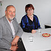 Realschulerektor Egon Bäurer und die Elternbeiratsvorsitzende Petra Wölfe beim Interview in der SÜDKURIER-Redaktion Blumberg.