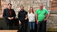 Wahlen beim Grünen-Ortsverband Klettgau/Rheintal (von links): Landtagsabgeordneter Niklas Nüssle (Gast), Sebastian Weigand ...