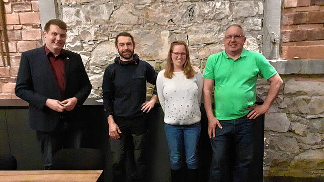 Wahlen beim Grünen-Ortsverband Klettgau/Rheintal (von links): Landtagsabgeordneter Niklas Nüssle (Gast), Sebastian Weigand ...