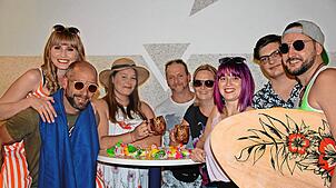 Die Akteure der Burgzunft Hammereisenbach freuen sich auf die Aufführungen (von links): Lisa Willmann, Christopher Preisinger, Sabrina ...