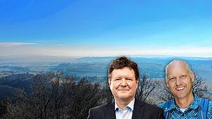 Der Linzgau lässt sich landschaftlich durch seine vielen kleinen Hügel und starken Höhenunterschiede erkennen. Vom Turm Hohenbodman auf ...