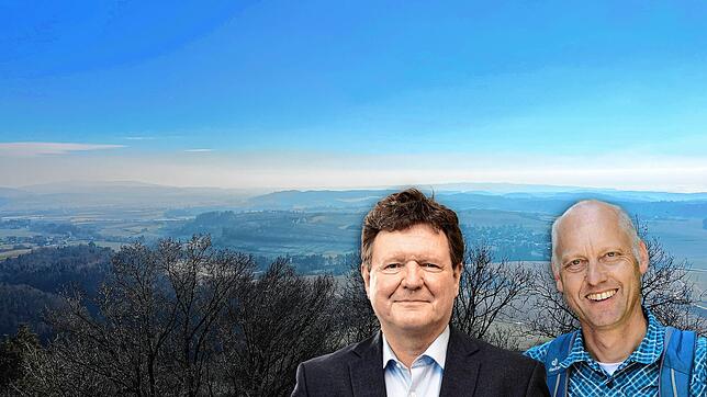 Der Linzgau lässt sich landschaftlich durch seine vielen kleinen Hügel und starken Höhenunterschiede erkennen. Vom Turm Hohenbodman auf ...