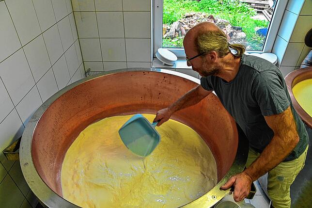 Die Schafsmilch muss langsam erwärmt werden. Bei 35 Grad entfalten die Milchsäurebakterien ihre volle Arbeitskraft, vermehren sich und ...