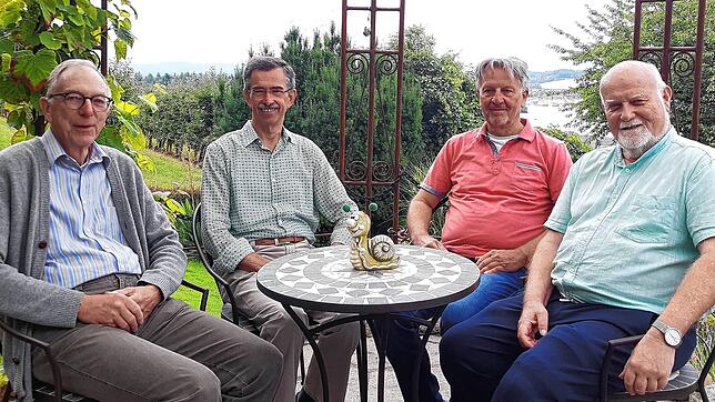 Eberhard Stengele, Adolf Eblen, Rudolf Koch und Gerhard Wachter (von links) haben zusammen mit Birgit Rückert und Hugo Gommeringer die ...
